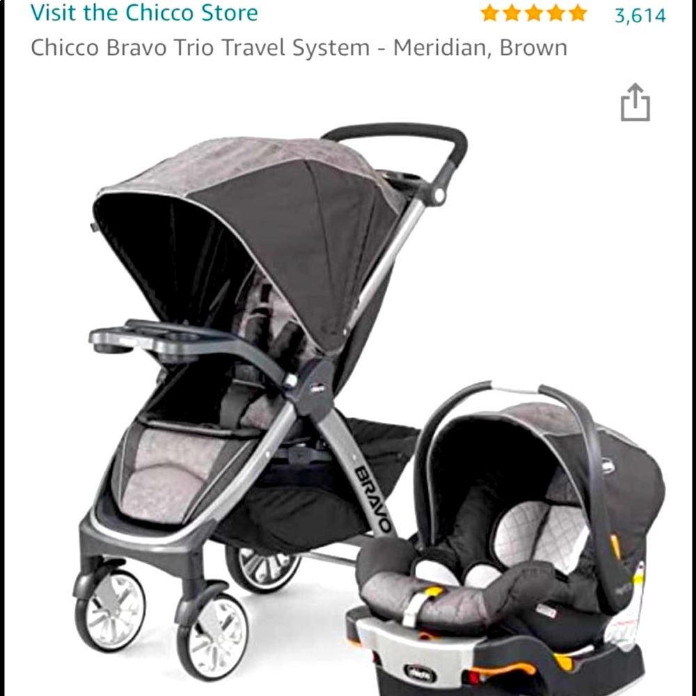 COPY - Chico Bravo 3 piece Travel System with Baby monitor Included.All like br…